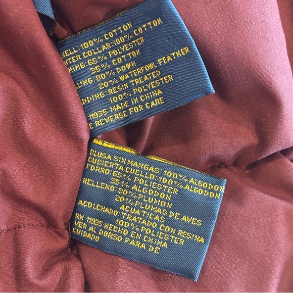 VINTAGE ST. JOHNS BAY Men’s Rugged Wear Burgundy Down Collared‎ Vest 90s Y2K XL - Picture 7 of 15